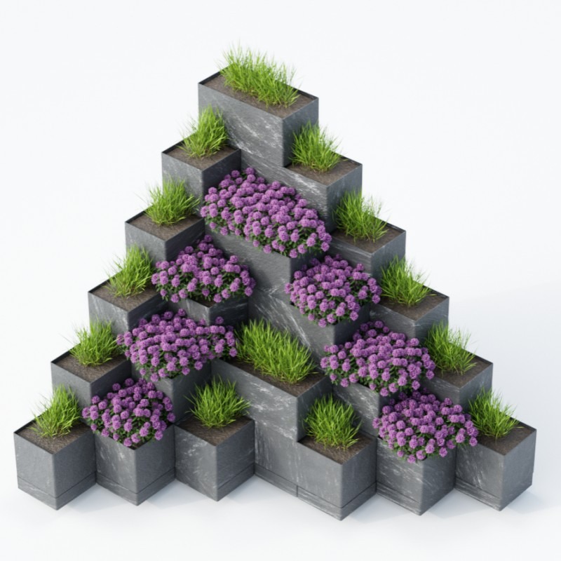 KASKO Vyvýšený záhon pyramida FLEXI ELEMENT, 50 x 75 x 52 cm