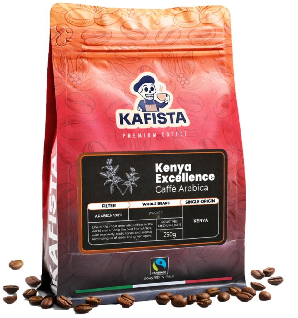 Kafista "Kenya Excellence" - Zrnková káva, 100% Arabica, Pražená v Itálii 250 g