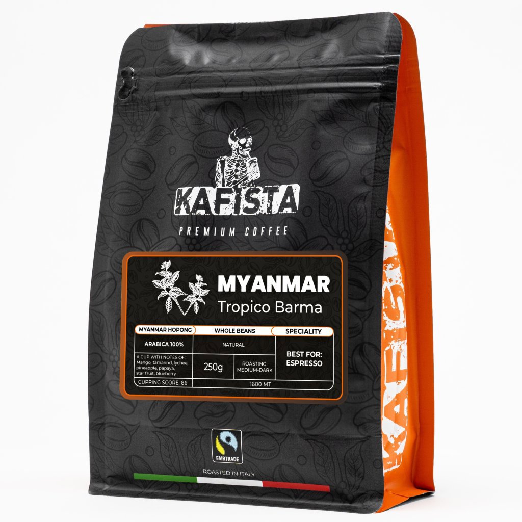 Kafista "Myanmar Tropico Barma" - 100% Arabica - Zrnková Káva, Pražená v Itálii 1 × 250g
