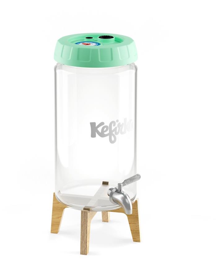 Kefirko Kombucha fermenter se stojánkem a výčepem, 4 l, zelený