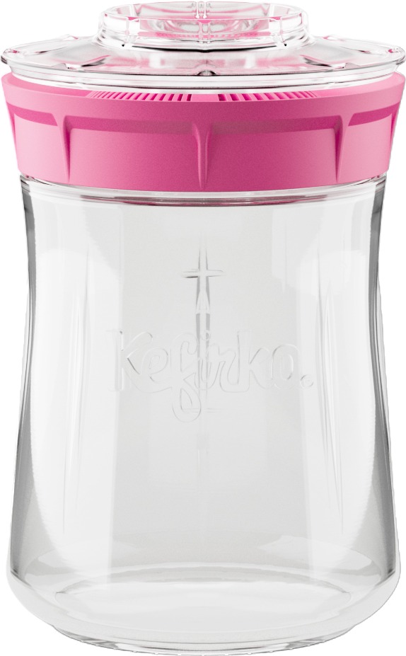 Kefirko Kefírový kombucha fermentor a pěstební nádoba na klíčky 900 ml, růžový