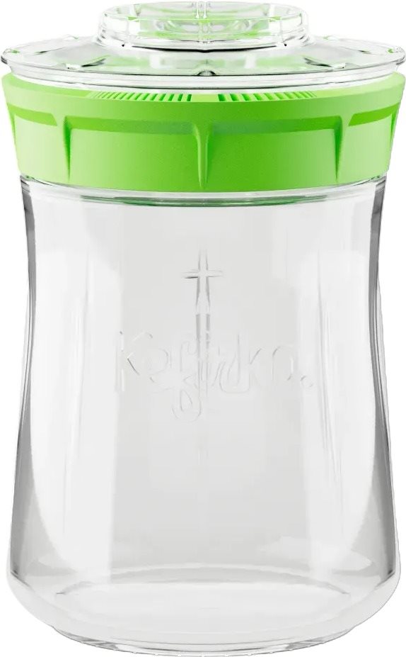 Kefirko Kefírový kombucha fermerter a pěstební nádoba na klíčky, objem 900 ml, zelený