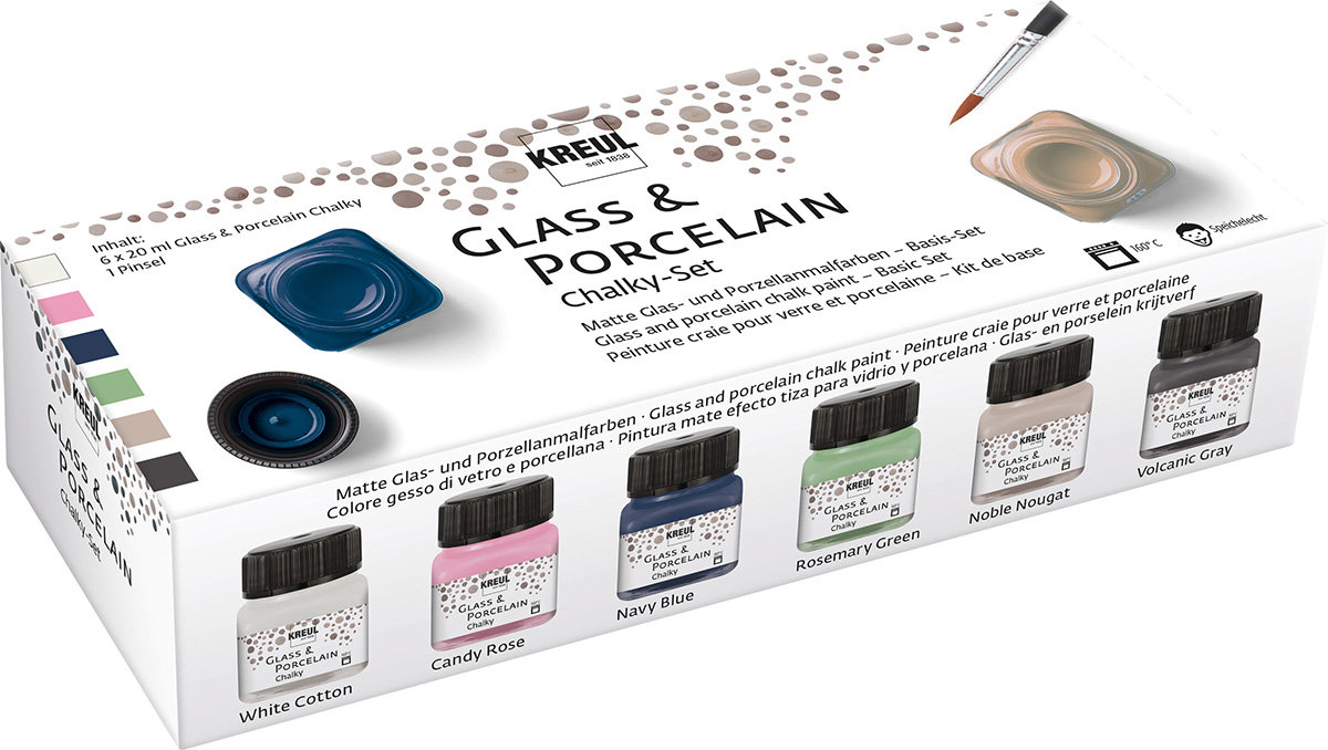 Sada barev na sklo a porcelán CHALKY 6 x 20 ml od KREUL