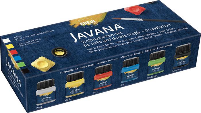KREUL Sada barev na světlý a tmavý textil 6 x 20 ml - Základní, JAVANA