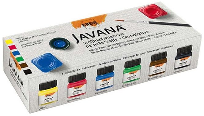 KREUL Sada barev na světlý textil 6 x 20 ml - Základní, JAVANA
