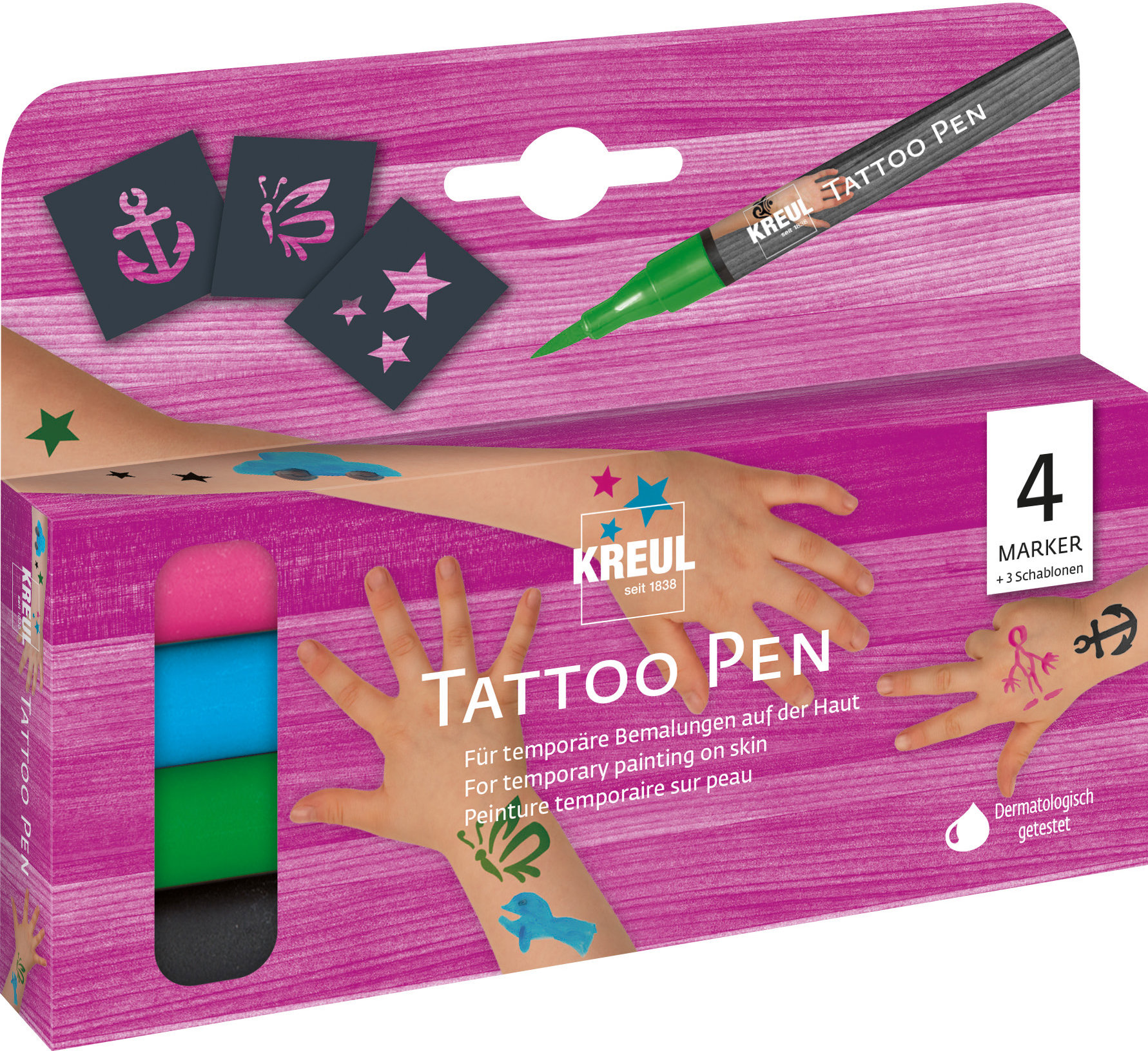 Tetovací fixy KREUL Tattoo Pen - 4 kusy