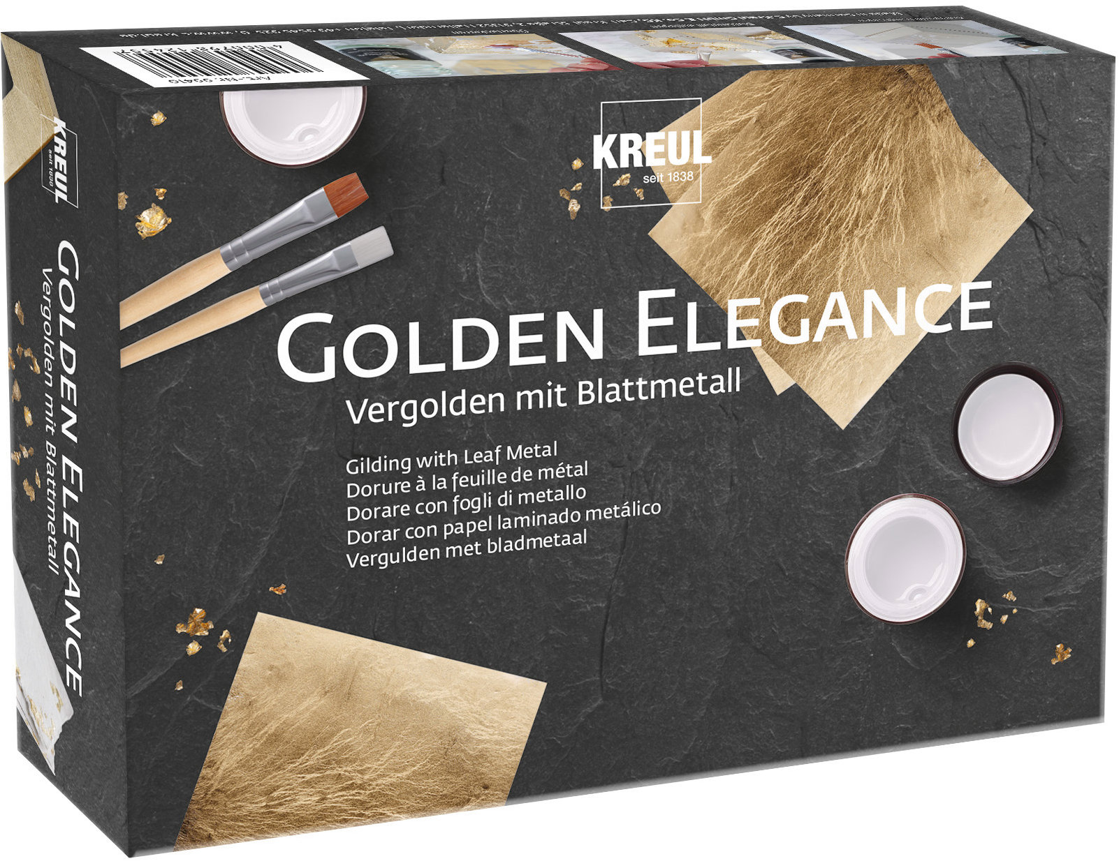 KREUL Zlacení s listovým kovem, sada Zlatá elegance