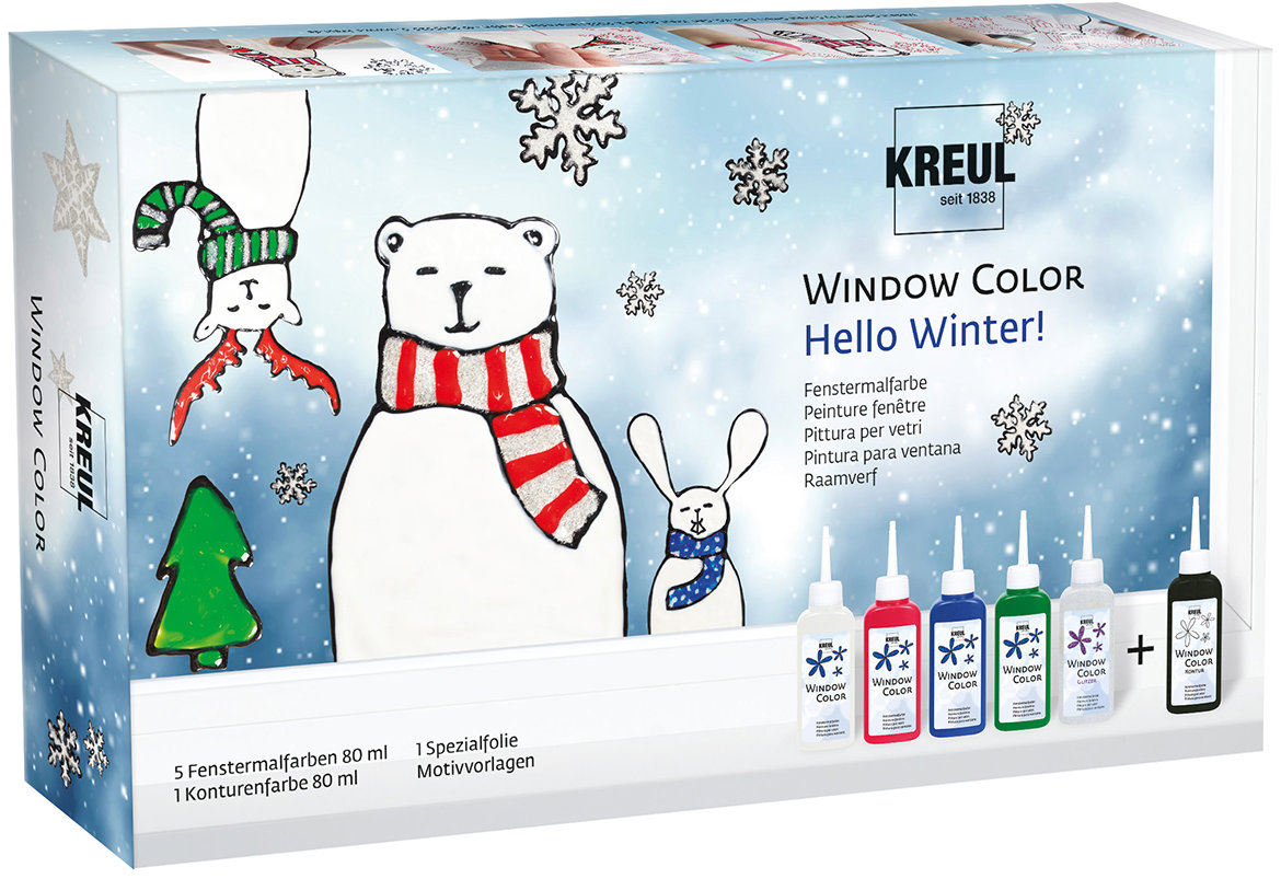 KREUL Hello Winter s šablonami, 5 + 1 barev