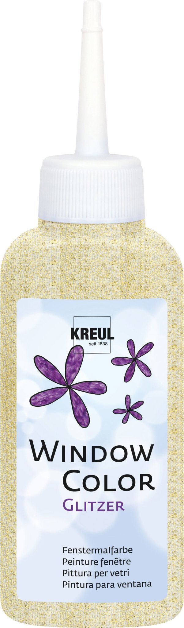 KREUL Window Color,Glitter-Gold, 80 ml