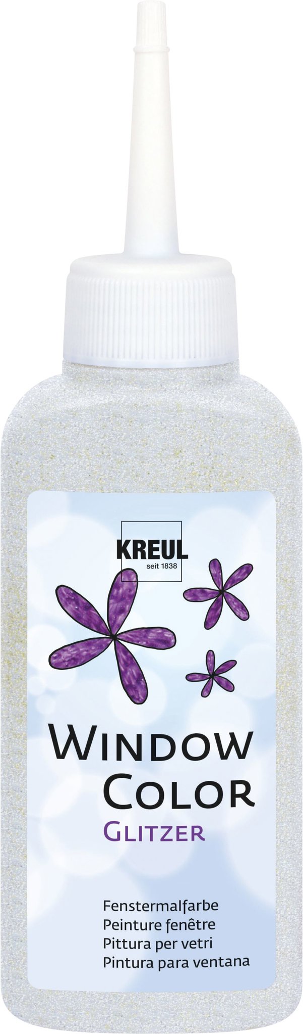 KREUL Window Color, Glitter-Silver, 80 ml