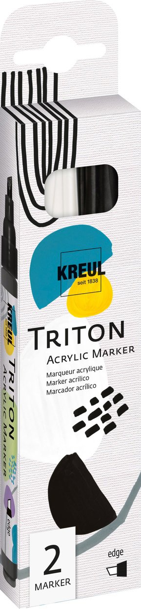 KREUL TRITON edge, 1 - 4 mm, bílý a černý