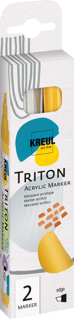 KREUL TRITON edge, 1 - 4 mm, zlatý a stříbrný