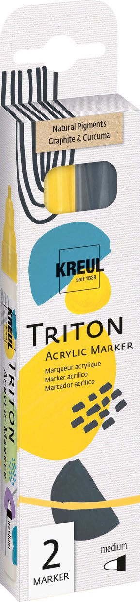 KREUL TRITON edge, 1 - 4 mm, Curcuma a Graphite