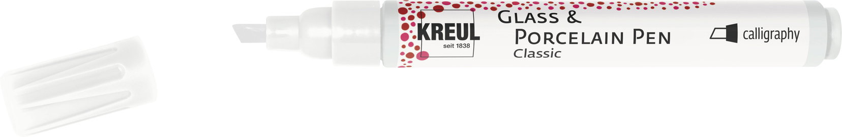 KREUL na sklo a porcelán CLASSIC, kaligrafický, bílý