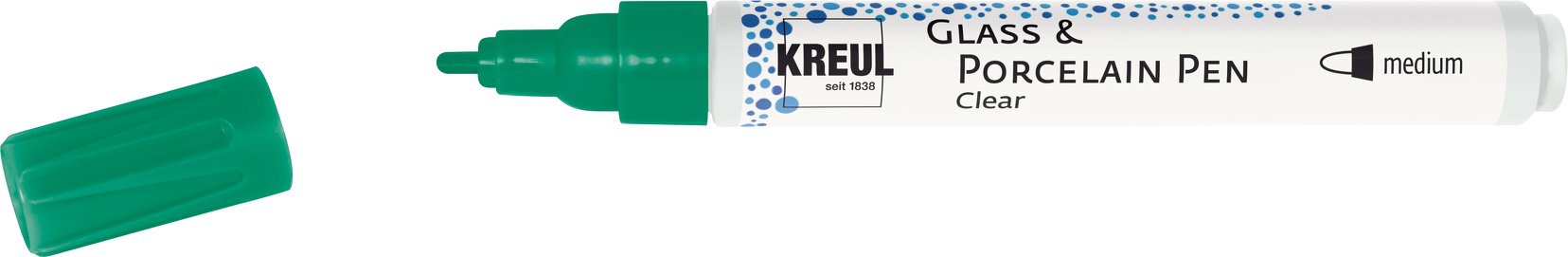 KREUL na sklo a porcelán CLEAR, 2 - 4 mm, transparentní zelený