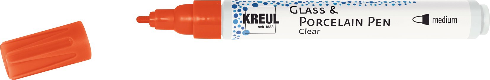 KREUL na sklo a porcelán CLEAR, 2 - 4 mm, transparentní červený