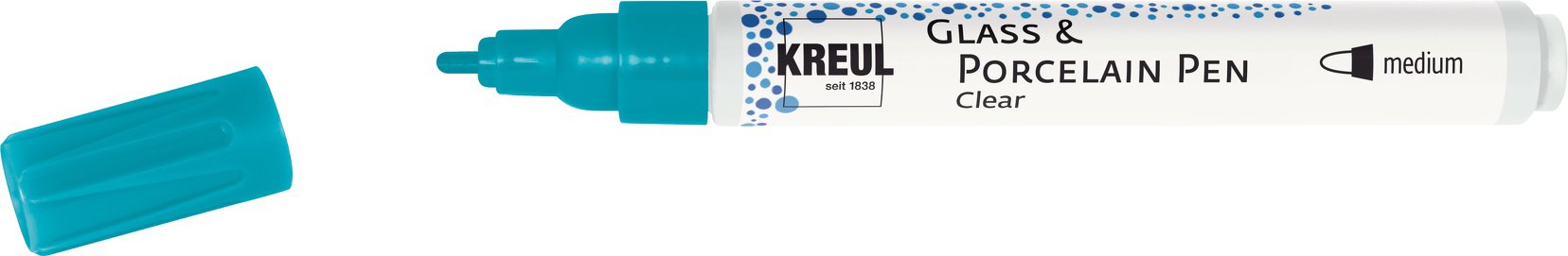 KREUL na sklo a porcelán CLEAR, 2 - 4 mm, transparentní tyrkysový