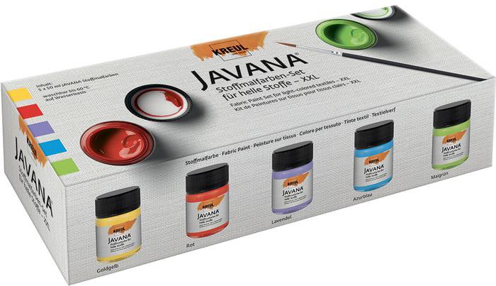KREUL JAVANA sada barev na světlý textil 5 × 50 ml - XXL