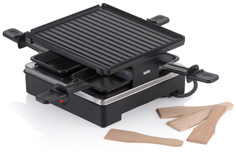 KELA Raclette/Grill Geneva litý hliník černý 4 osoby 21,5 × 21,5 × 12 cm