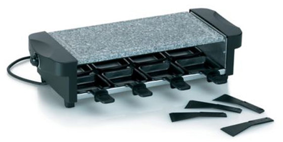 KELA Raclette gril CeneriI s žulovou grilovací plochou 8 pánviček