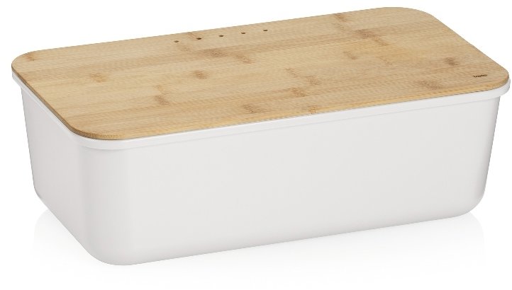 Kela Chlebník Apart plast / dřevo bílý
