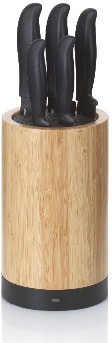 KELA Sada nožů ve stojanu Acida bambus černý 24 cm 13 cm