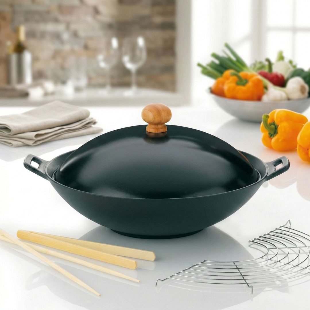 Kela Wok litinový 36cm s příslušenstvím sada 5ks KL-77943