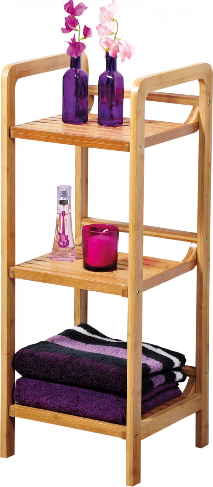 Policový regál Kesper z bambusu obdelníkového tvaru