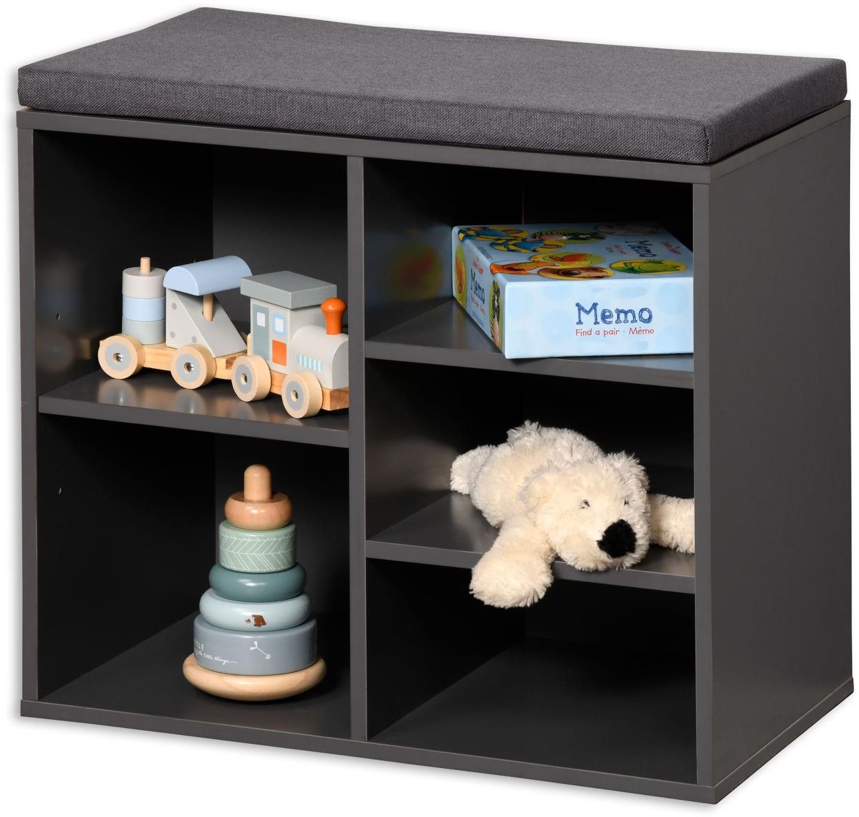 KESPER botník se sedákem šedý, 51,5 x 48 x 29,5 cm