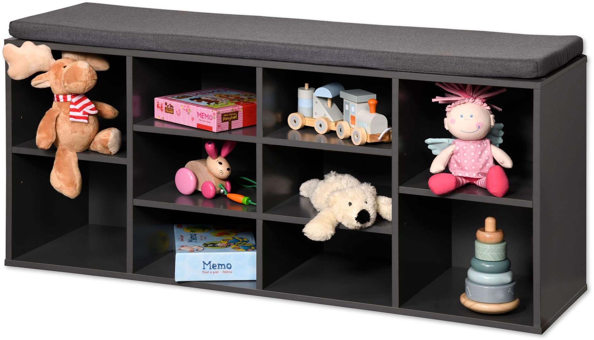 KESPER botník s lavicí šedý, rozměry 103,5 x 48 x 29,5 cm