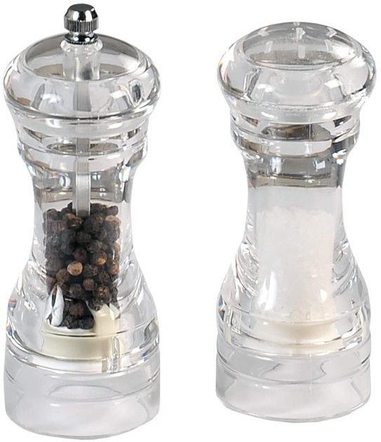 Kesper Mlýnek na pepř a slánka 14 cm, průhledný akryl
