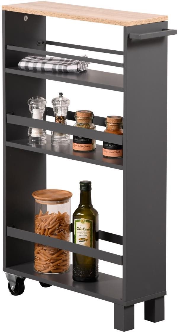 Police do výklenku z dřevotřískové desky - šedá, 15 x 79 x 50 cm