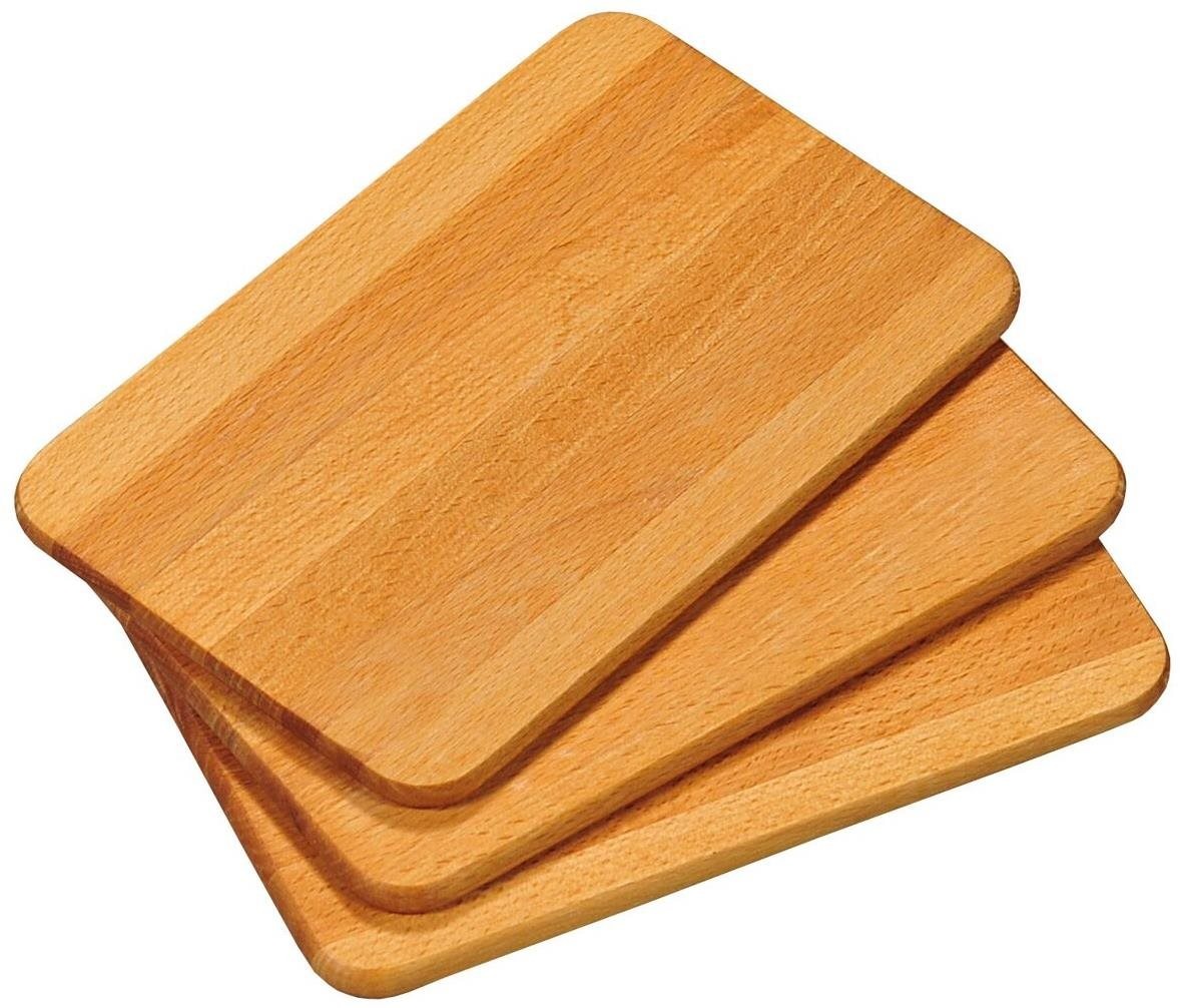 KESPER Prkénka na krájení 3 ks, 23 × 15 × 1 cm, bukové dřevo