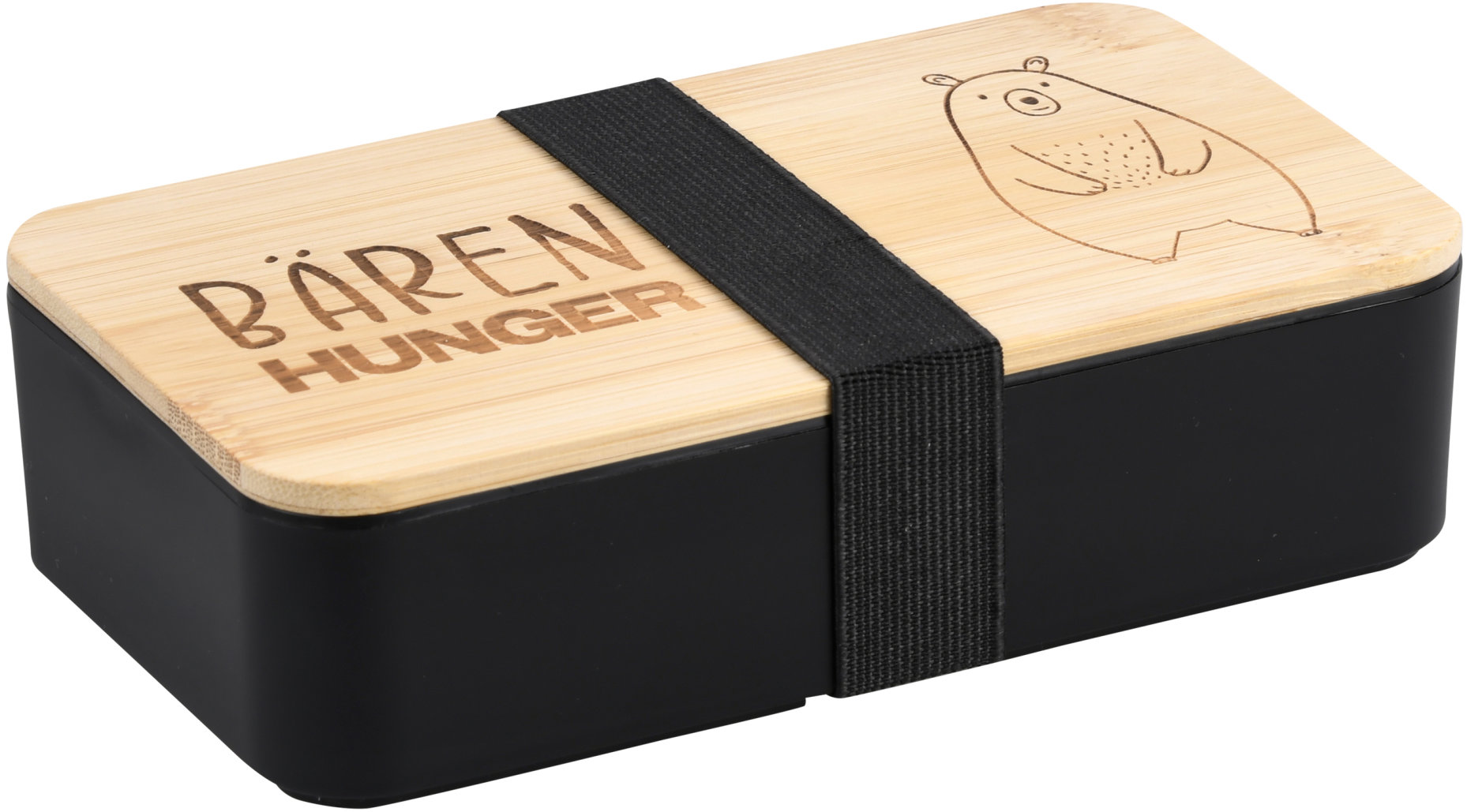 Obědový box Kesper černý, bambus, plast 18,5 × 10,5 × 5cm