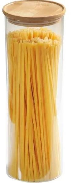 Kesper Skleněná dóza s bambusovým víkem a kovovým uzávěrem, 1800 ml