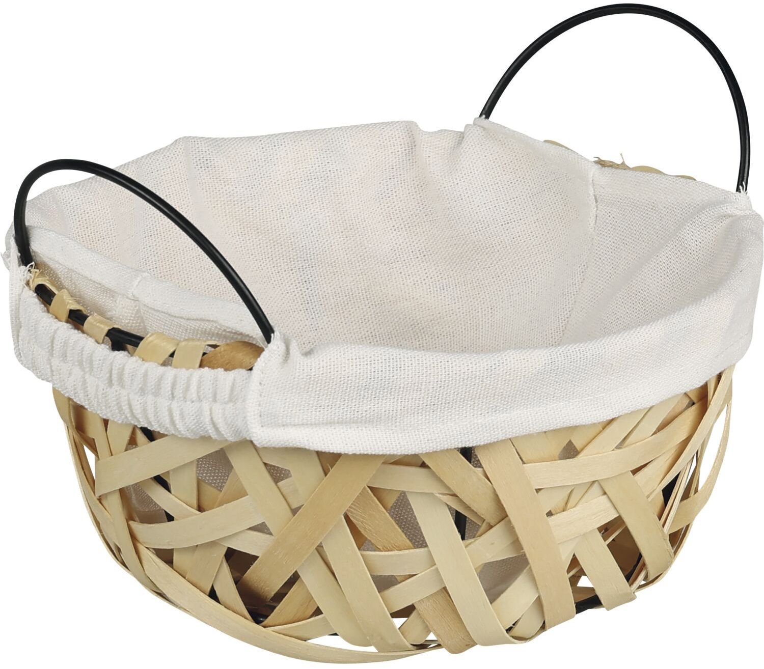 KESPER Dřevěný košík na pečivo s látkovou vložkou, 90 mm, průměr 220 mm