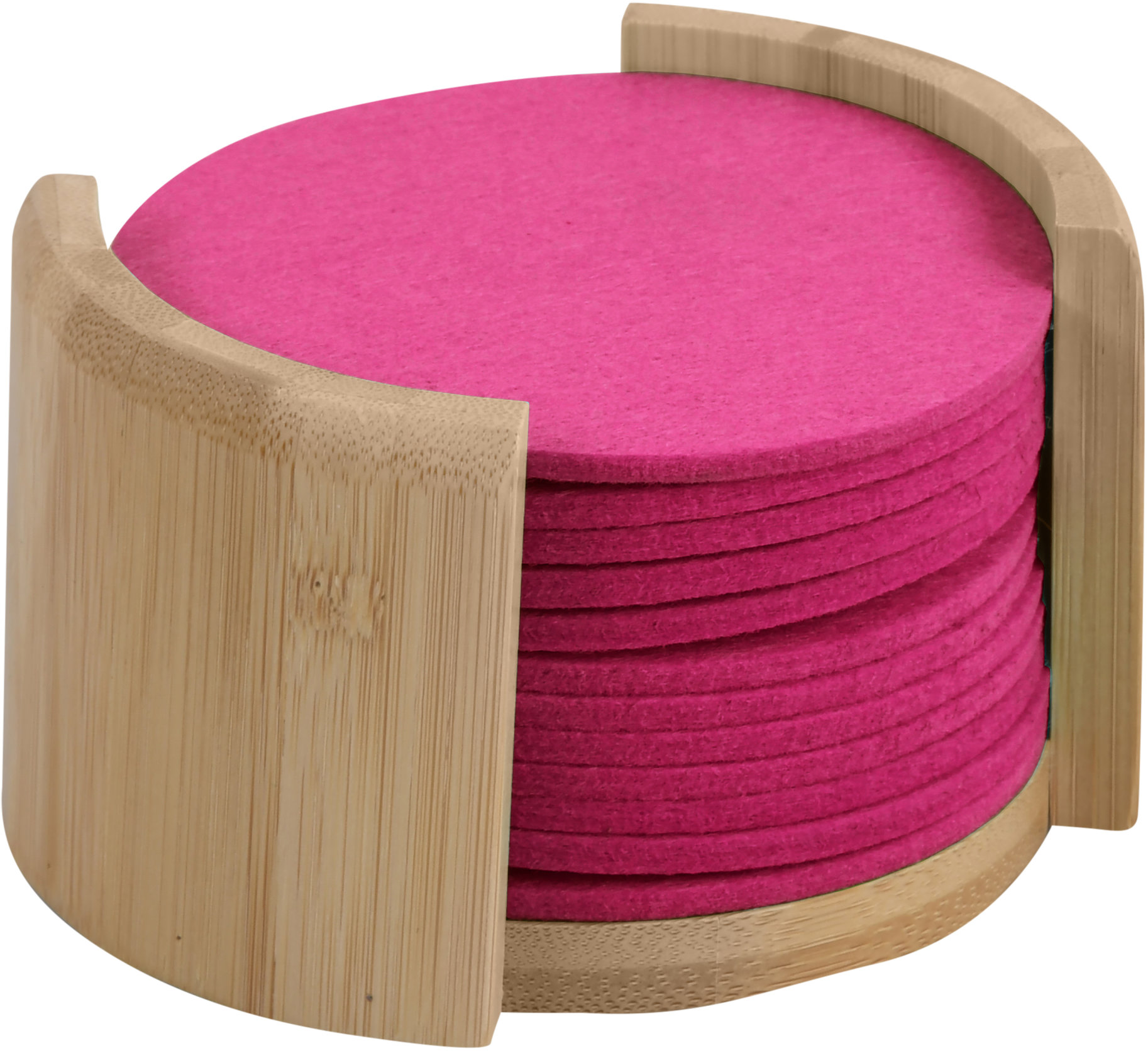 Kesper Podtácky bambus/plsť, průměr 10 cm, 12 ks, růžové