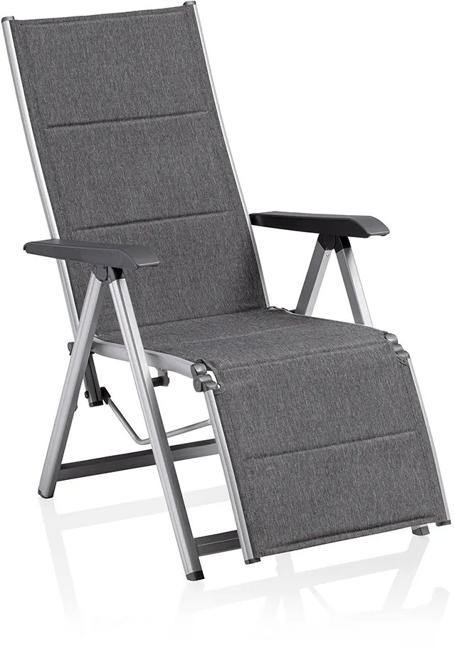 Kettler Basic Plus Padded Relaxační hliníkové křeslo stříbrné/antracit