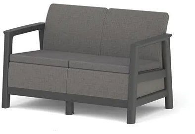 Keter Scandi Linea 2 Seaters Sofa, Mountain Grey/Grafit