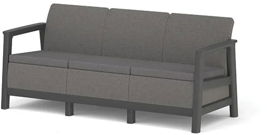 Keter Scandi Linea 3 Seaters Sofa, Mountain Grey/Grafit