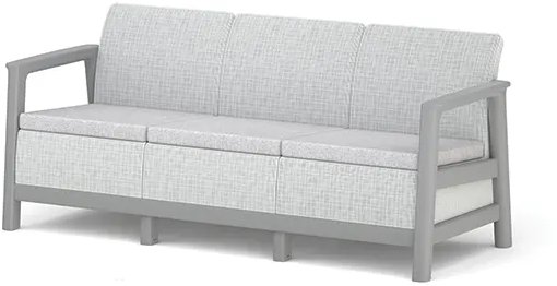 Keter Scandi Linea 3 Seaters Sofa, Ash grey/Storm Grey