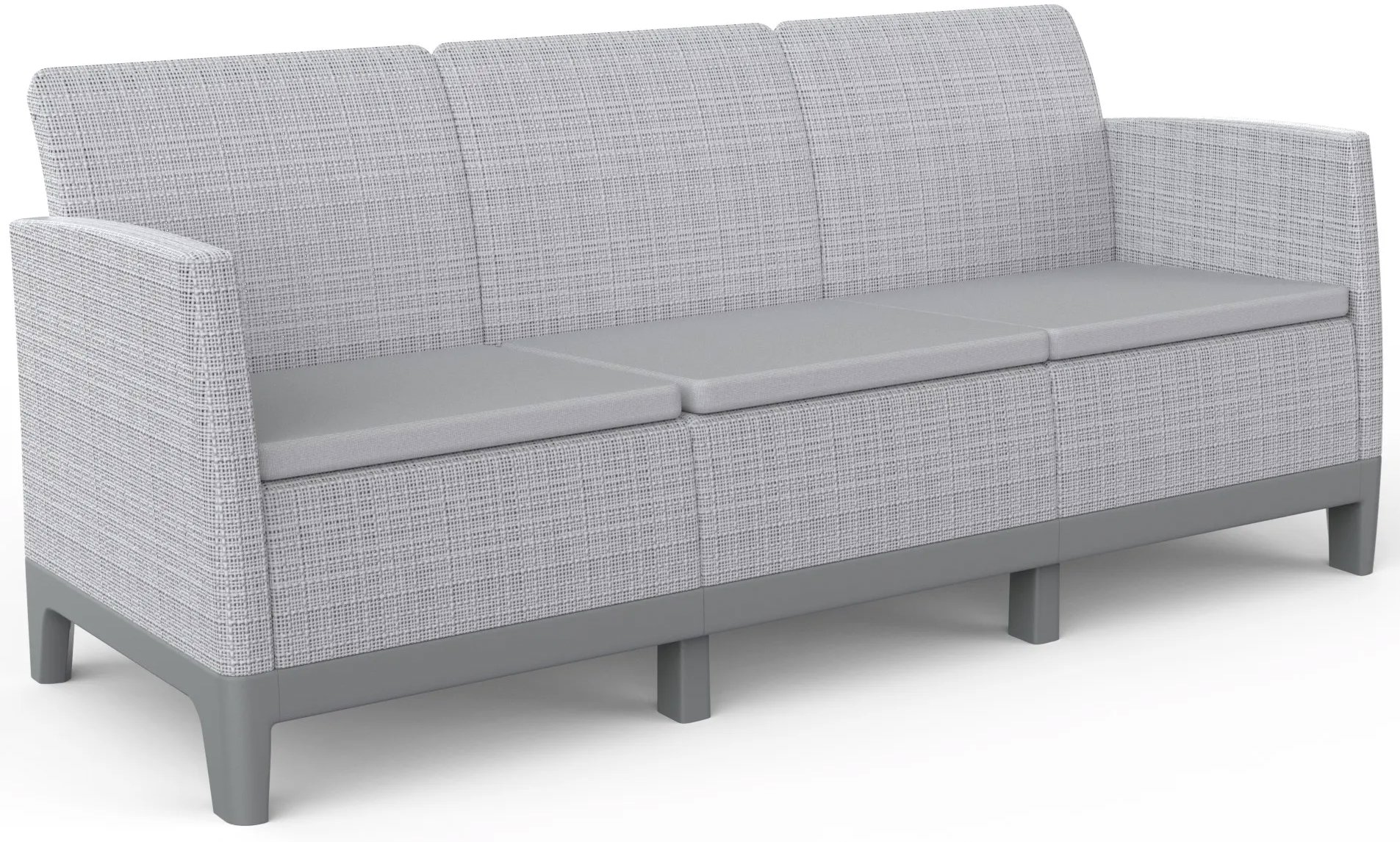 Keter Scandi Forma 3 Seaters Sofa, Ash grey/Storm Grey