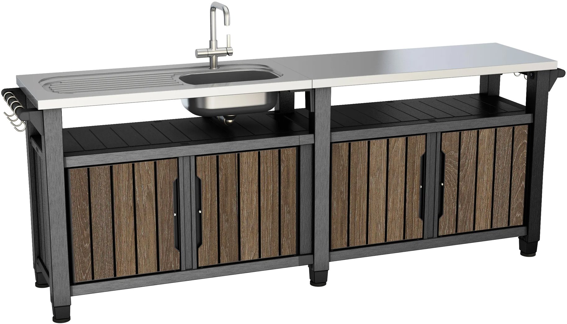 Keter Unity Chef Grilovací stůl 415 l, walnut