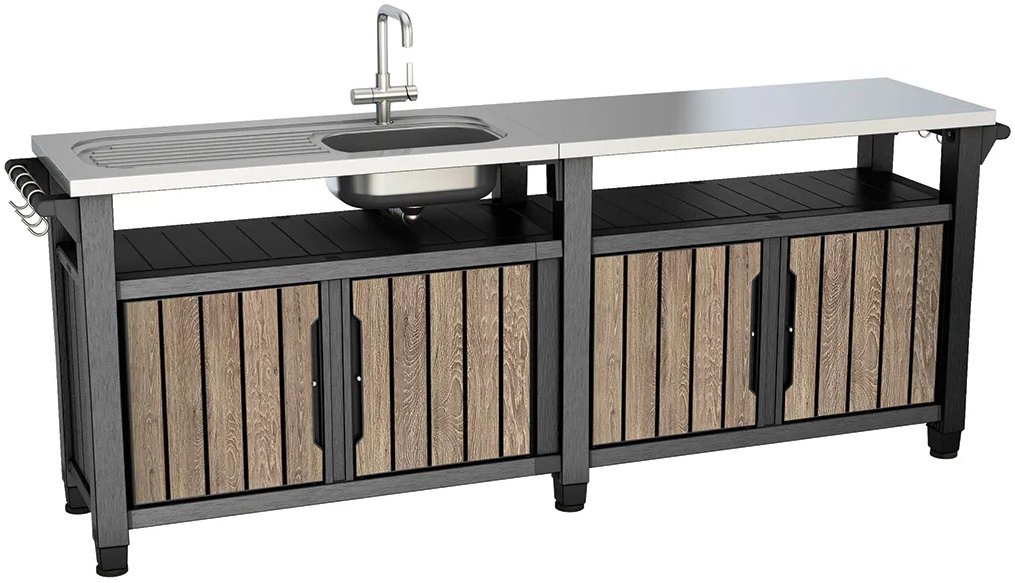Keter Unity Chef Grilovací stůl 415 l, ashwood