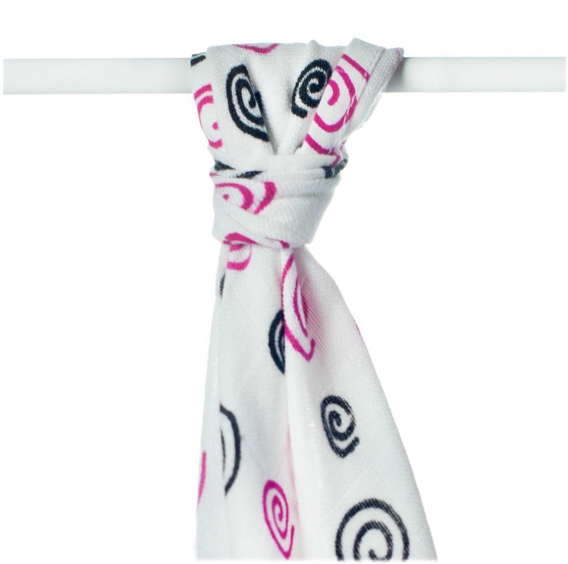 KIKKO XKKO BMB Bambusová osuška 90 × 100, Spirals&Bubbles, Magenta Spirals