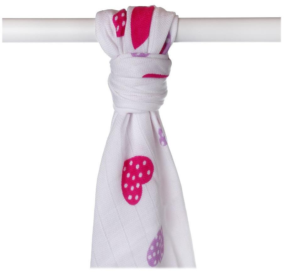 KIKKO XKKO BMB Bambusová osuška 90 × 100, Hearts&Waves, Lilac Hearts