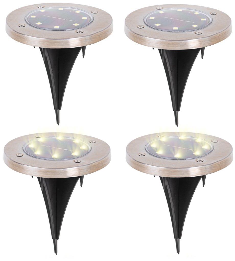 KIK KX4964 Zahradní solární lampa 8 LED 4 ks teplá bílá