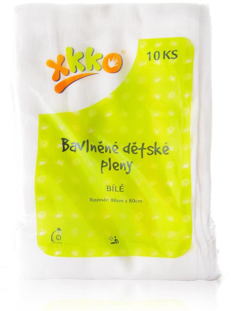 XKKO Classic dětské pleny 70 × 70 - Bílé 10 ks
