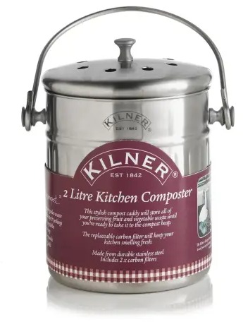 KILNER Komposter 19 × 14 cm 2 l nerez