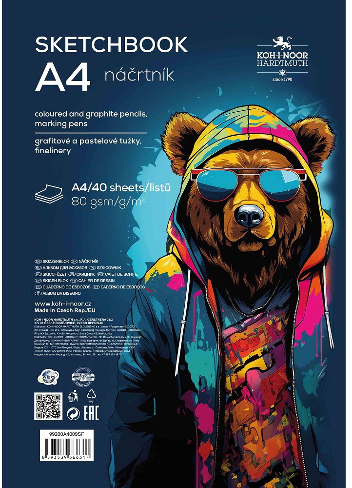 KOH-I-NOOR 9920 náčrtník A4, 80 g/m2, 40 listů